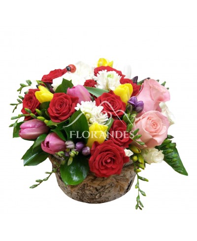 Aranjament floral lalele si zambile Aranjament floral lalele si zambile