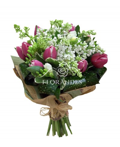 Buchet cu liliac alb