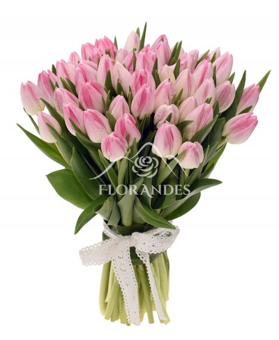 Buchet de 51 lalele roz