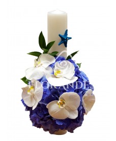 Lumanari de nunta cu orhidee alba