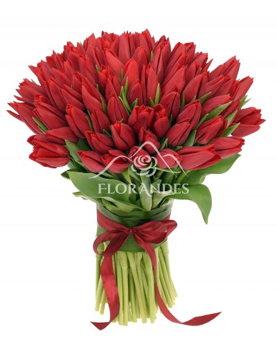 Buchet de 101 lalele rosii