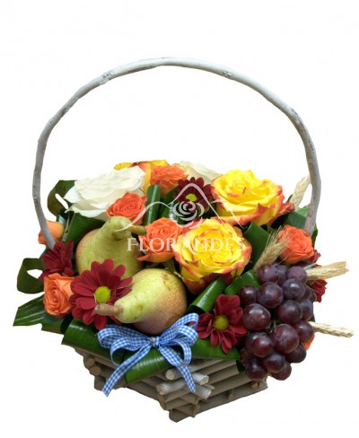 Cos trandafiri si fructe