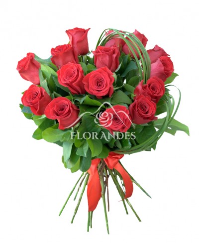 Buchet 15 trandafiri rosii de Ecuador