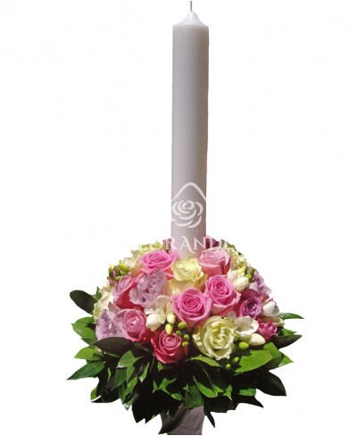 Lumanari de nunta trandafiri roz